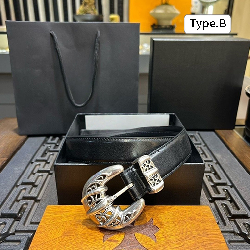 クロムハーツスーパーコピー 3.0cm ピンバックル多用途レディース本革ベルト