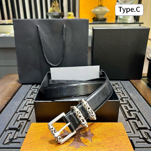 クロムハーツスーパーコピー 3.0cm ピンバックル多用途レディース本革ベルト