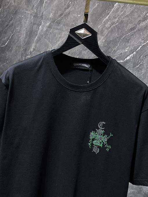 クロムハーツ グラフィティサンスクリットい古しの馬蹄刺繍半袖Tシャツ