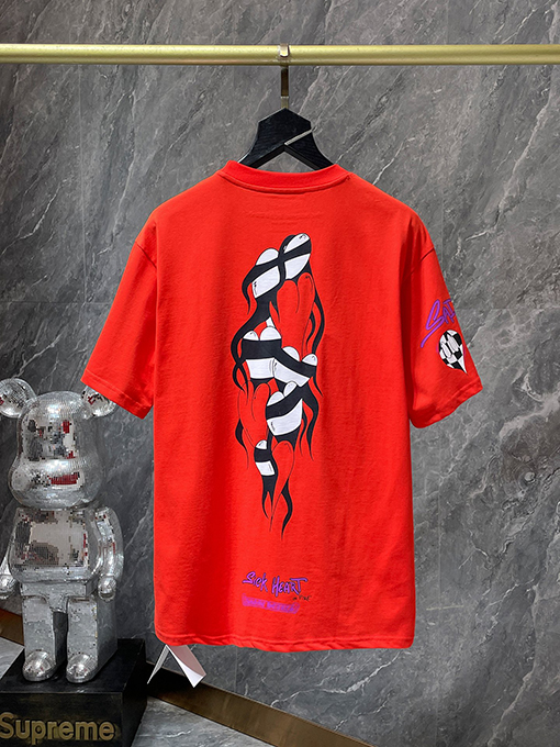 クロムハーツスーパーコピー Mattyboy グラフィティ フレイム ハート 半袖Tシャツ