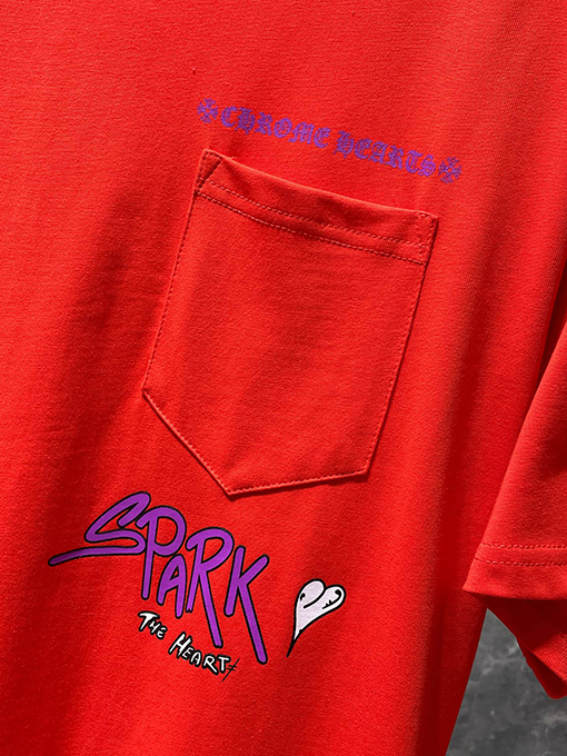 クロムハーツスーパーコピー Mattyboy グラフィティ フレイム ハート 半袖Tシャツ