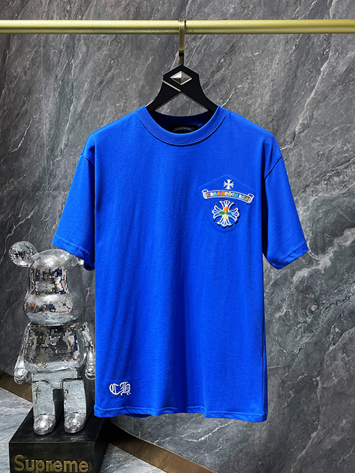 クロムハーツ 刺繍入りカラフルクラシッククロスホースシュー半袖Tシャツ