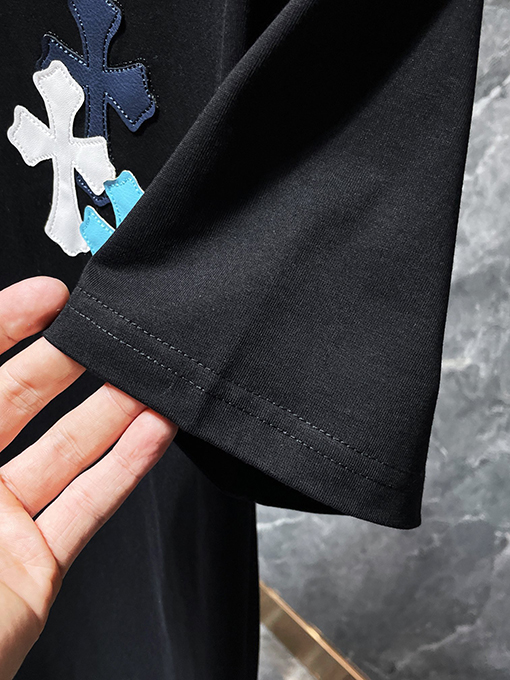 クロムハーツコピー カラフルなパッチワーククロスプリント半袖Tシャツ