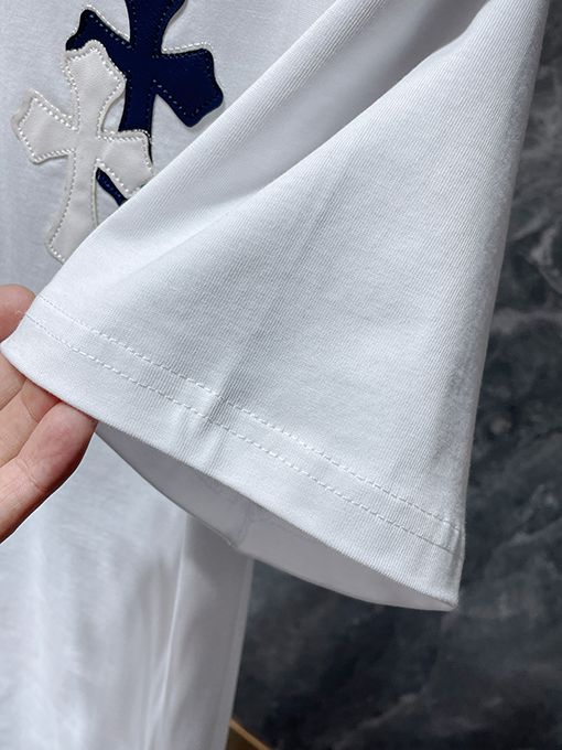 クロムハーツコピー カラフルなパッチワーククロスプリント半袖Tシャツ