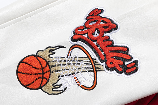 オフホワイト off white カップルけ刺繍パッチワークベースボールジャケット