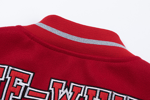 オフホワイト off white カップルけ刺繍パッチワークベースボールジャケット