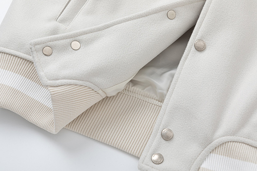 オフホワイト off white 刺繍パッチワークベースボールジャケットウール生地カップルコート