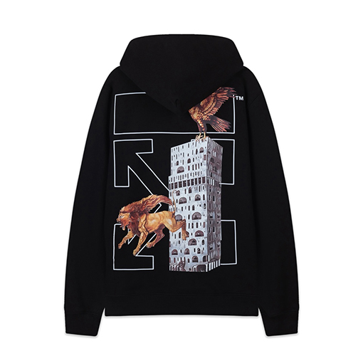 オフホワイト off white 460g ルーズフィット フード付きスウェットシャツ