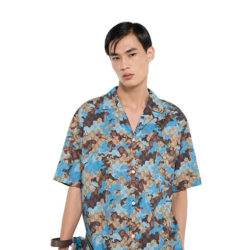 グッチ 迷彩柄半袖シャツ