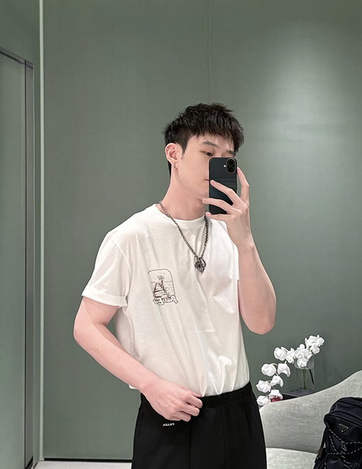 プラダコピー プリント半袖Tシャツ