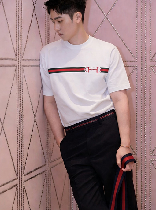 グッチ Gucci ストライプ ホースビットプリント 半袖Tシャツ