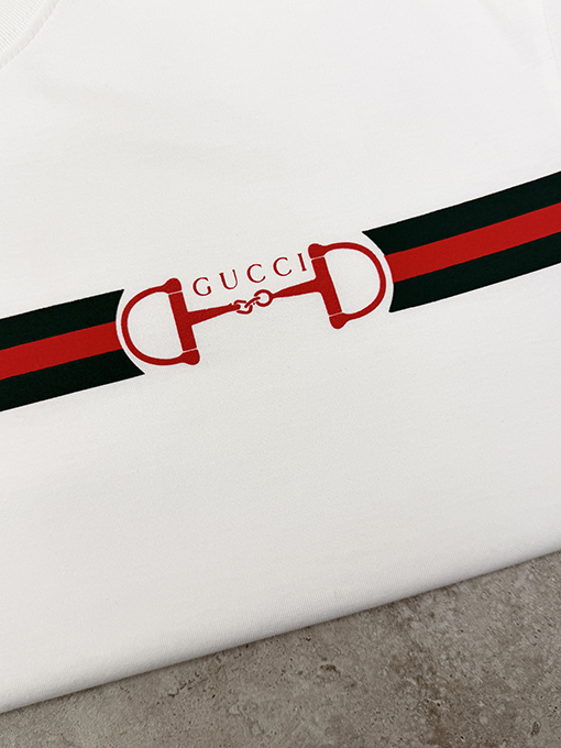 グッチ Gucci ストライプ ホースビットプリント 半袖Tシャツ