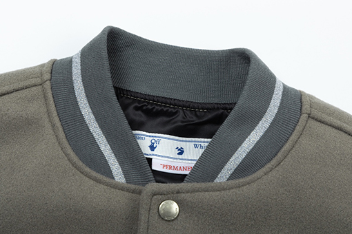 オフホワイト off white コラボレーション ヘビー刺繍 ラインストーン ベースボールジャケット