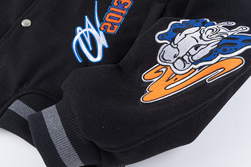 オフホワイト off white 新モデル刺繍パッチワークベースボールジャケットウール生地カップルコート