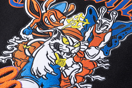 オフホワイト off white 新モデル刺繍パッチワークベースボールジャケットウール生地カップルコート