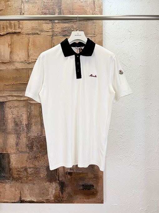 モンクレール Moncler 刺繍入り半袖ポロシャツ