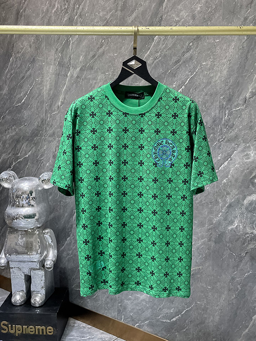 クロムハーツ カスタムデザインのオールオーバークロスプリント半袖Tシャツ