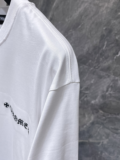 クロムハーツスーパーコピー カラーブロックのグラフィティ風ダメージ刺繍半袖Tシャツ