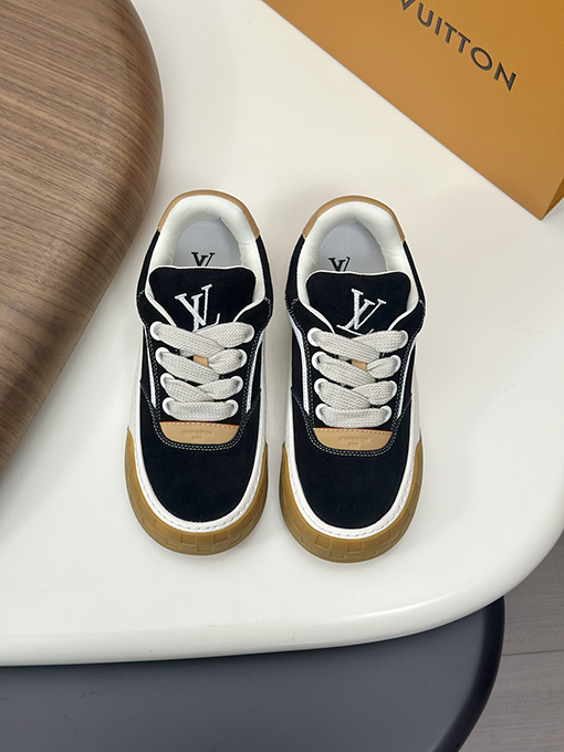 ルイヴィトン LV Tilted Monogram Damier チェック柄の花柄スニーカー