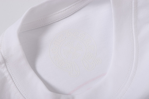 クロムハーツ 白ピンク黒ピンクの馬蹄の十字架サンスクリットのプリント半袖Tシャツ