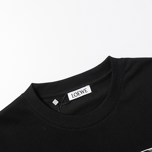 ロエベ LOEWE 刺繍文字とフェイクポケット付きフォームプリントタイダイ半袖Tシャツ