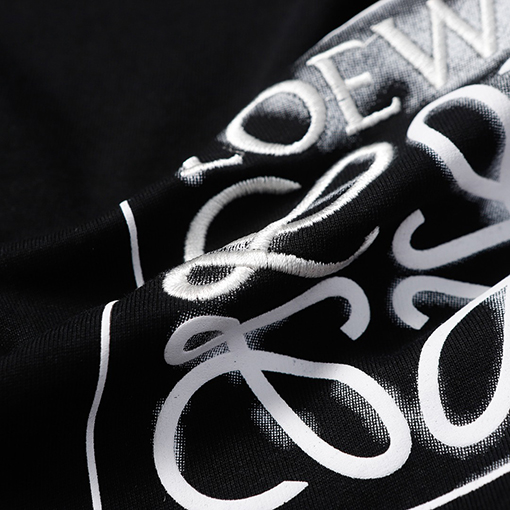 ロエベ LOEWE 刺繍文字とフェイクポケット付きフォームプリントタイダイ半袖Tシャツ