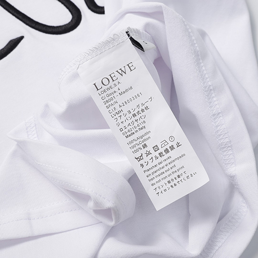 ロエベ LOEWE ツートンのクラシックロゴ刺繍半袖Tシャツ