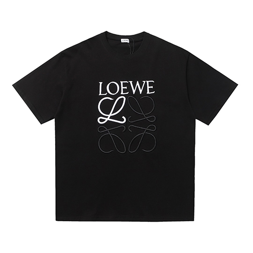 ロエベ LOEWE ツートンのクラシックロゴ刺繍半袖Tシャツ