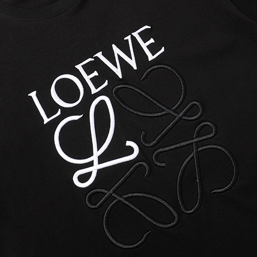ロエベ LOEWE ツートンのクラシックロゴ刺繍半袖Tシャツ