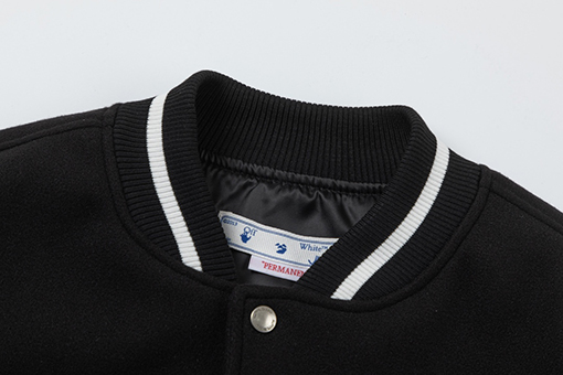 オフホワイト off white 新モデルカップルけ刺繍パッチワークベースボールジャケット