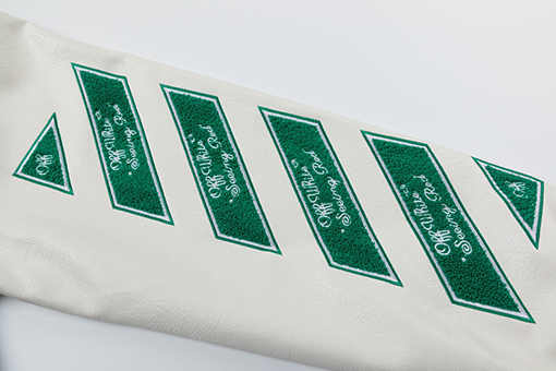 オフホワイト off white 新モデルカップルけ刺繍パッチワークベースボールジャケット