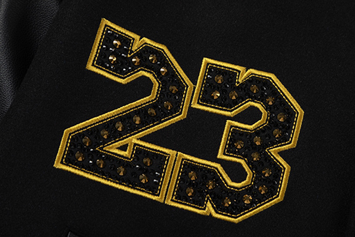 オフホワイト off white カップルけ刺繍ラインストーンパッチワークレザーベースボールジャケット