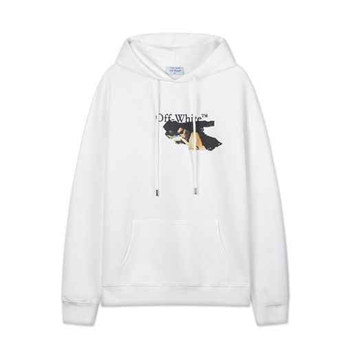 オフホワイト off white 新しいポートレートアロー460gルーズフィットフード付きスウェットシャツ