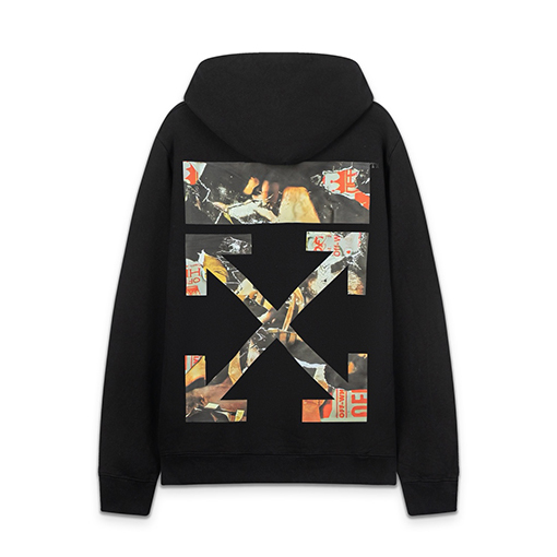 オフホワイト off white 新しいポートレートアロー460gルーズフィットフード付きスウェットシャツ