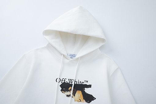 オフホワイト off white 新しいポートレートアロー460gルーズフィットフード付きスウェットシャツ