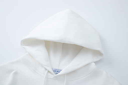 オフホワイト off white ポートレートスタイルの460gルーズフィットフード付きスウェットシャツ