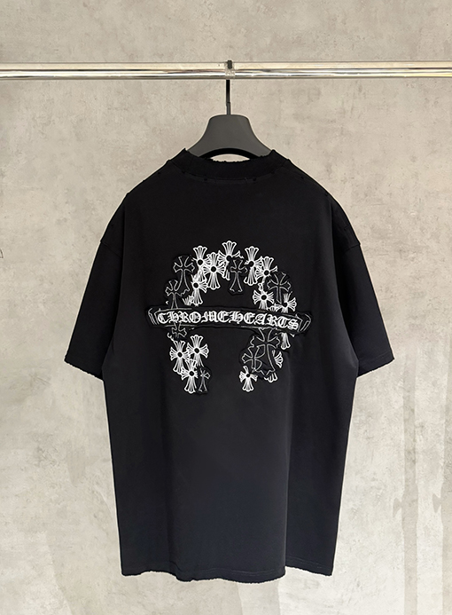 クロムハーツスーパーコピー 新モデル刺繍半袖Tシャツ