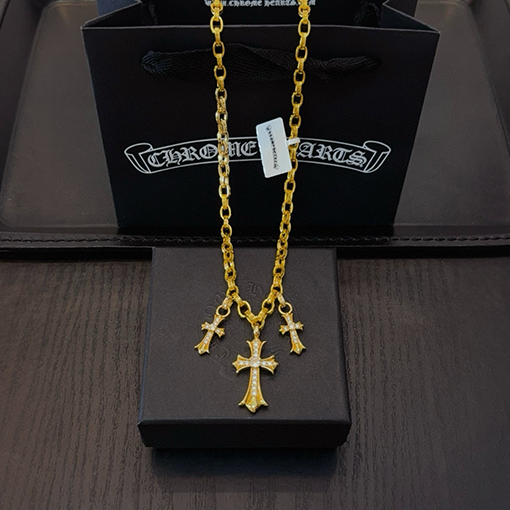 クロムハーツ ゴールドクロスネックレス