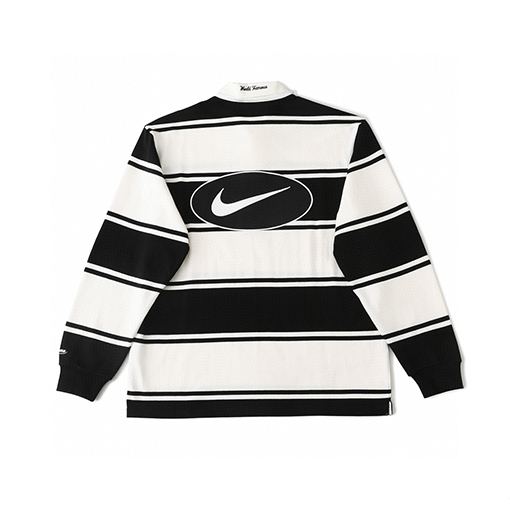シュプリーム X ナイキ SUPREME Stripe Rugby コラボレーションシリーズ ロゴストライプ 長袖ポロシャツ