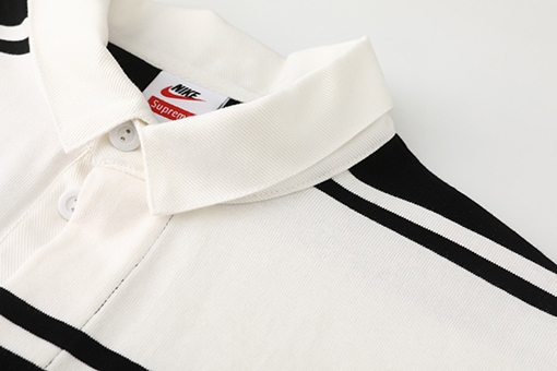 シュプリーム X ナイキ SUPREME Stripe Rugby コラボレーションシリーズ ロゴストライプ 長袖ポロシャツ