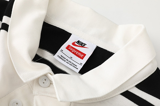シュプリーム X ナイキ SUPREME Stripe Rugby コラボレーションシリーズ ロゴストライプ 長袖ポロシャツ