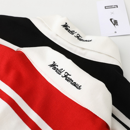 シュプリーム X ナイキ SUPREME Stripe Rugby コラボレーションシリーズ ロゴストライプ 長袖ポロシャツ