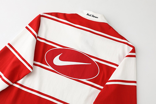 シュプリーム X ナイキ SUPREME Stripe Rugby コラボレーションシリーズ ロゴストライプ 長袖ポロシャツ