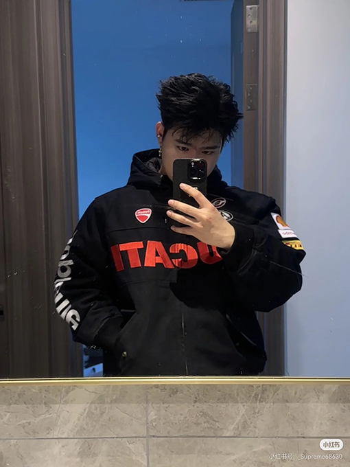 シュプリーム SUPREME WEEK16 HOODED RACING JACKET コラボレーション ダブルポケット ジッパー フード付きレーシング モーターサイクルジャケット