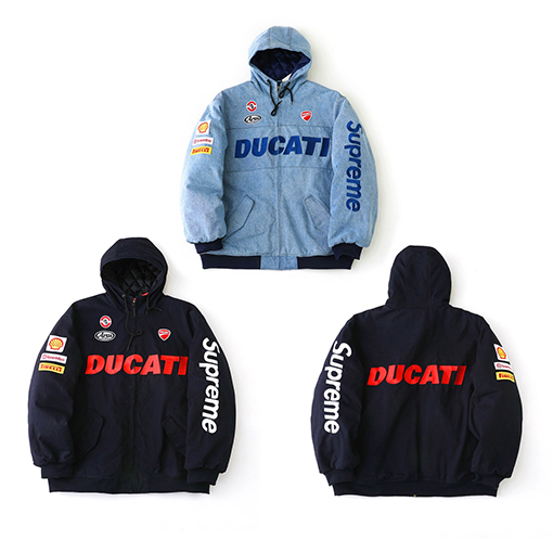 シュプリーム SUPREME WEEK16 HOODED RACING JACKET コラボレーション ダブルポケット ジッパー フード付きレーシング モーターサイクルジャケット