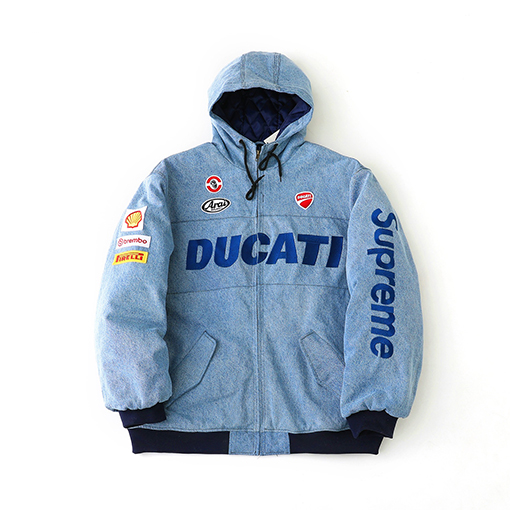 シュプリーム SUPREME WEEK16 HOODED RACING JACKET コラボレーション ダブルポケット ジッパー フード付きレーシング モーターサイクルジャケット