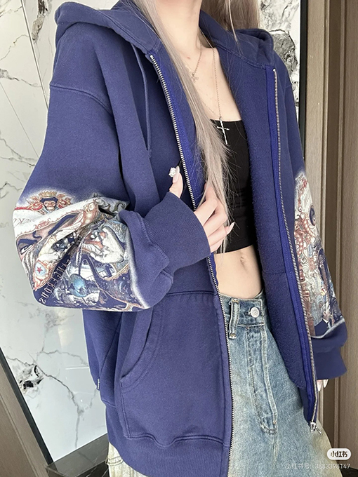 シュプリーム WEEK18 Dangerous Zip Up Hooded Sweatshirt アイプリントのフード付きジップアップスウェットシャツ