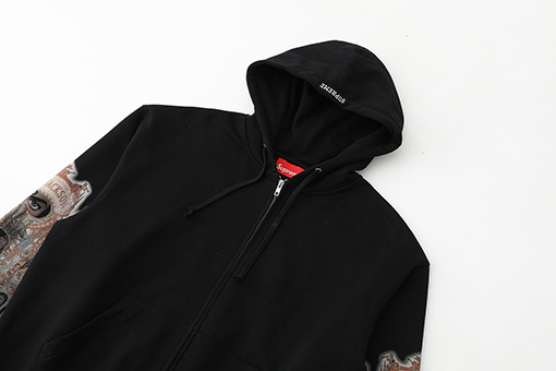 シュプリーム WEEK18 Dangerous Zip Up Hooded Sweatshirt アイプリントのフード付きジップアップスウェットシャツ