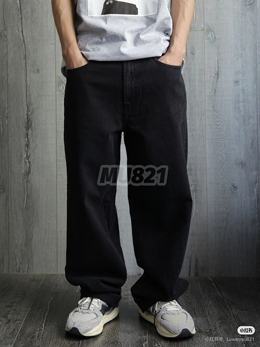 シュプリームスーパーコピー WEEK1 Baggy Jean 刺繍ポケット柄のゆったりストレートレッグジーンズ
