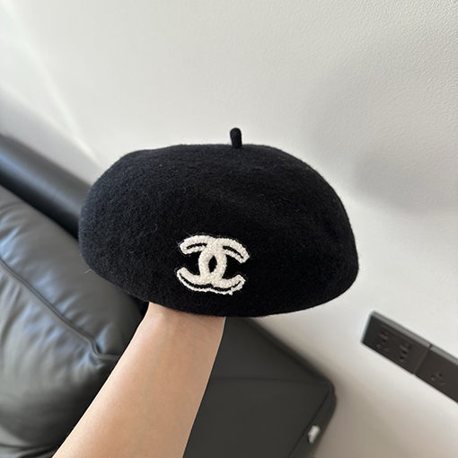 シャネル ウールのベレー帽